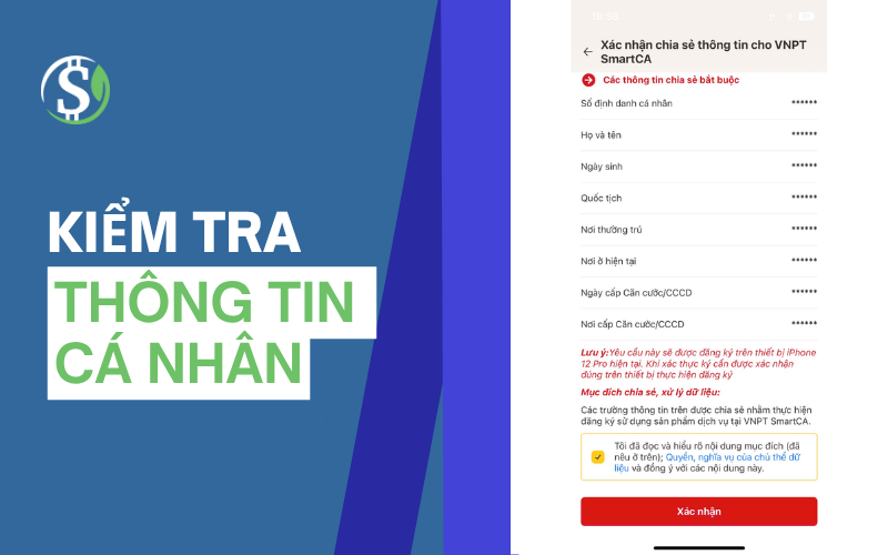 Kiểm tra thông tin cá nhân đăng ký chữ ký sô cá nhân VNPT SmartCA Kiểm tra thông tin cá nhân đăng ký chữ ký sô cá nhân VNPT SmartCA